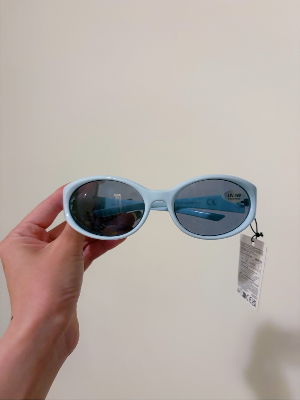 Pastel Blue Oval Retro Sunglasses - UV400